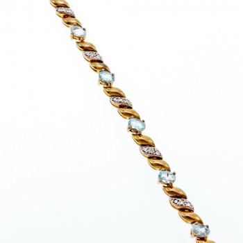 Sky Jewelry Серебряный браслет в позолоте со шпинелью и бриллиантом