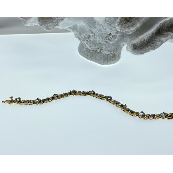 Sky Jewelry Серебряный браслет в позолоте со шпинелью и бриллиантом