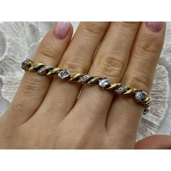 Sky Jewelry Серебряный браслет в позолоте со шпинелью и бриллиантом