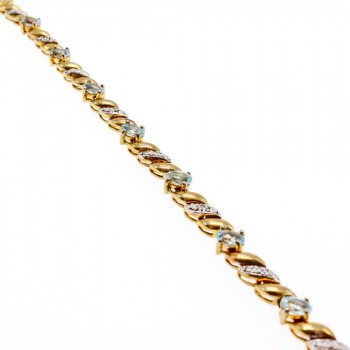 Sky Jewelry Серебряный браслет в позолоте со шпинелью и бриллиантом