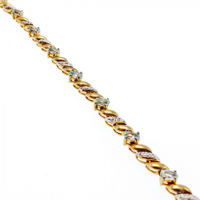 Sky Jewelry Серебряный браслет в позолоте со шпинелью и бриллиантом