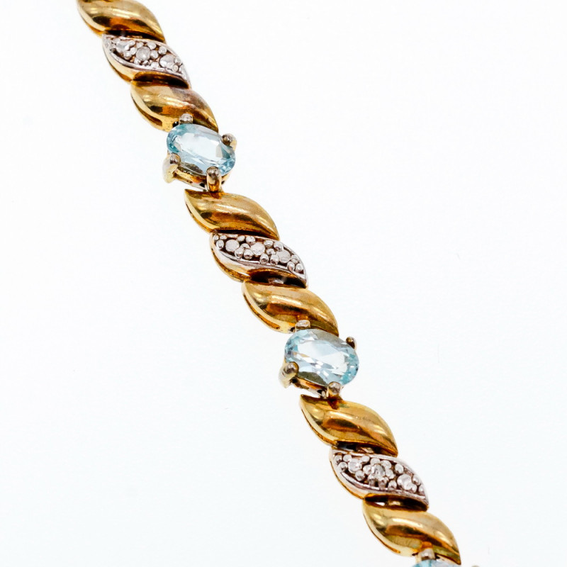 Sky Jewelry Серебряный браслет в позолоте со шпинелью и бриллиантом