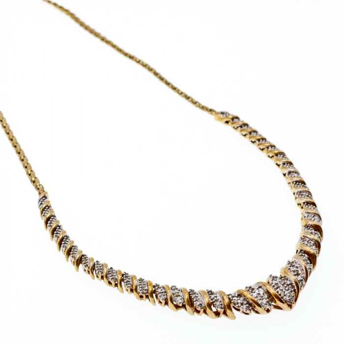 Sky Jewelry Серебряное ожерелье в позолоте с бриллиантами  Королева