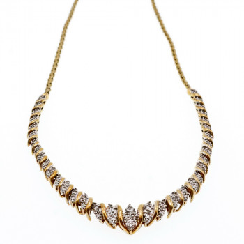 Sky Jewelry Серебряное ожерелье в позолоте с бриллиантами  Королева