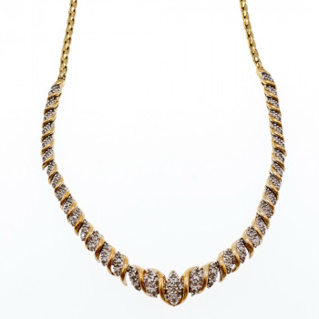Sky Jewelry Серебряное ожерелье в позолоте с бриллиантами  Королева