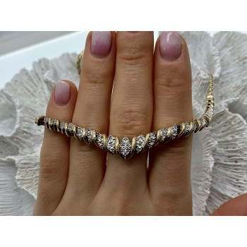 Sky Jewelry Серебряное ожерелье в позолоте с бриллиантами  Королева