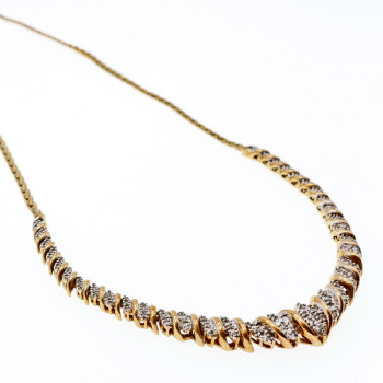 Sky Jewelry Серебряное ожерелье в позолоте с бриллиантами  Королева