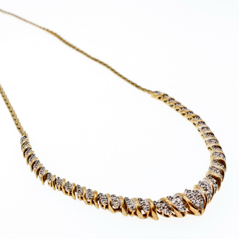 Sky Jewelry Серебряное ожерелье в позолоте с бриллиантами  Королева