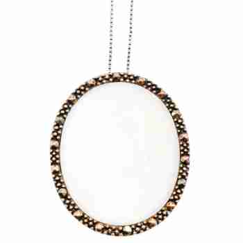 Sky Jewelry Серебряная цепочка с кулоном перламутр и марказит
