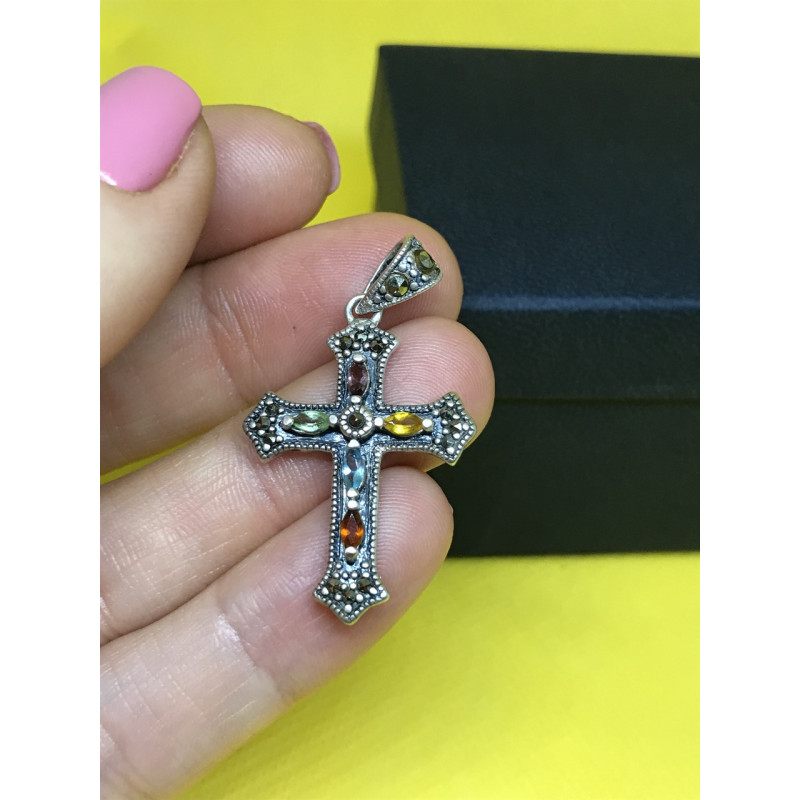 Sky Jewelry Крестик черненое серебро 925 проба