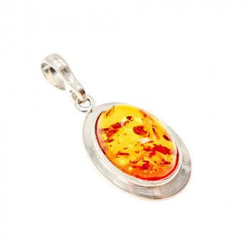 Sky Jewelry Серебряный кулон с янтарем  Классика