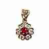 Sky Jewelry Серебряный кулон с розовым топазом Алый цветочек