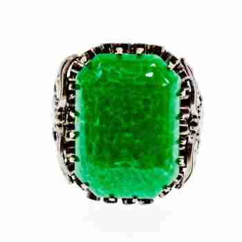 Sky Jewelry Винтажное серебряное кольцо с камнем яшма