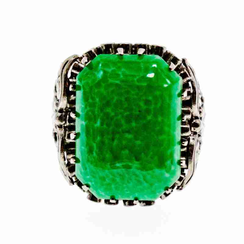 Sky Jewelry Винтажное серебряное кольцо с камнем яшма
