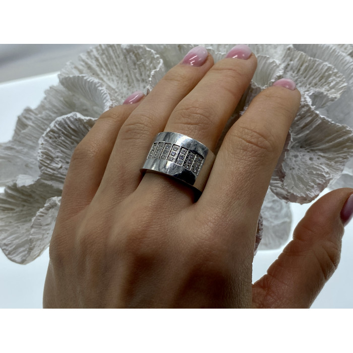 Sky Jewelry Кольцо из стали с фианитами  SteelTime