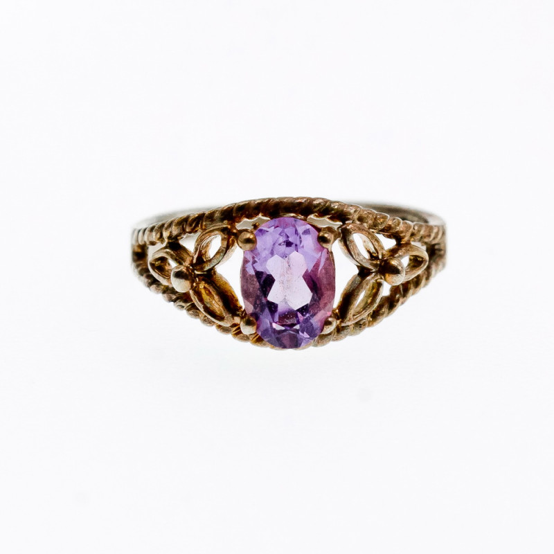 Sky Jewelry Ажурное серебряное кольцо с аметистом