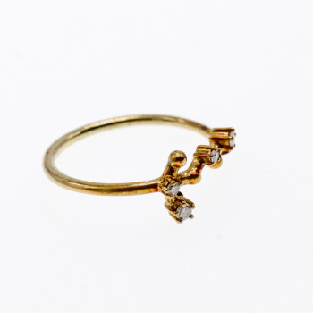 Sky Jewelry Серебряное кольцо в позолоте с бриллиантами