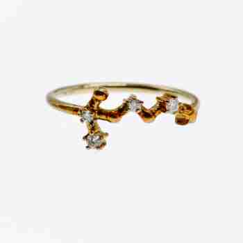 Sky Jewelry Серебряное кольцо в позолоте с бриллиантами