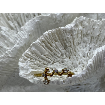 Sky Jewelry Серебряное кольцо в позолоте с бриллиантами