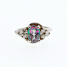 Sky Jewelry Винтажное серебряное кольцо с александритом и фианитом
