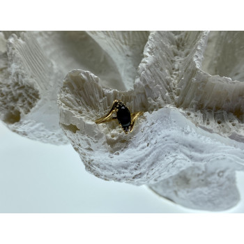 Sky Jewelry Золотое кольцо с звездчатым сапфиром и бриллиантами  Желание