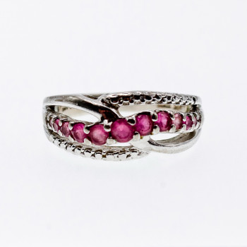 Sky Jewelry Серебряное кольцо с розовой шпинелью  Любовь