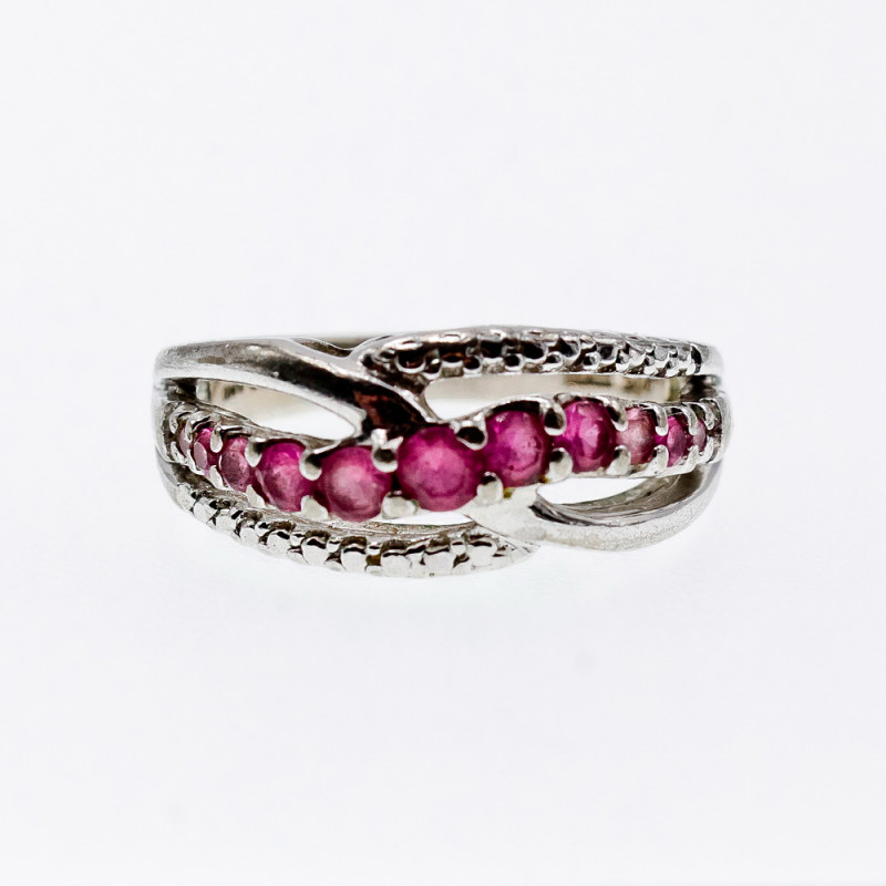 Sky Jewelry Серебряное кольцо с розовой шпинелью  Любовь