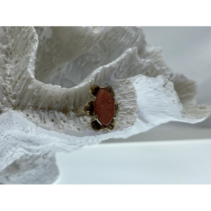 Sky Jewelry Винтажное серебряное кольцо с авантюрином