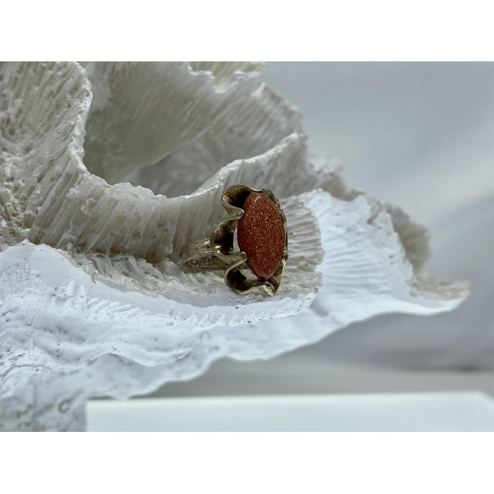 Sky Jewelry Винтажное серебряное кольцо с авантюрином