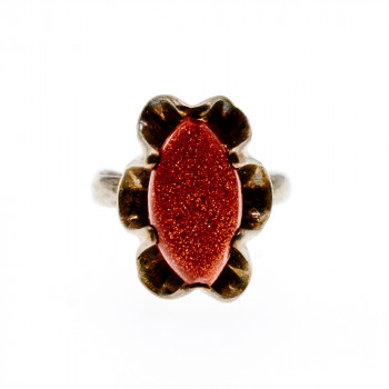 Sky Jewelry Винтажное серебряное кольцо с авантюрином