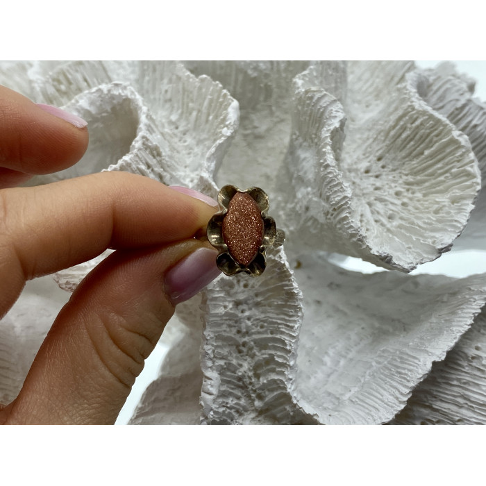 Sky Jewelry Винтажное серебряное кольцо с авантюрином