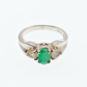 Sky Jewelry Серебряное кольцо с изумрудом и шпинелью