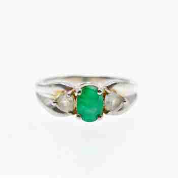 Sky Jewelry Серебряное кольцо с изумрудом и шпинелью
