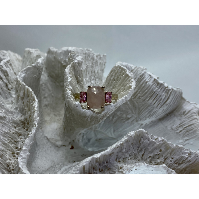 Sky Jewelry Серебряное кольцо с морганитом и шпинелью