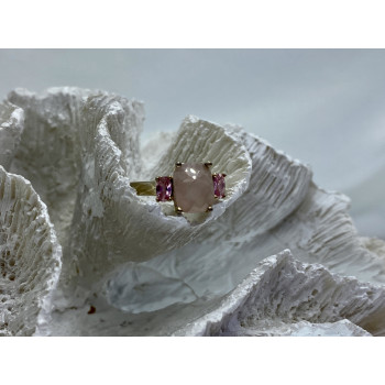 Sky Jewelry Серебряное кольцо с морганитом и шпинелью