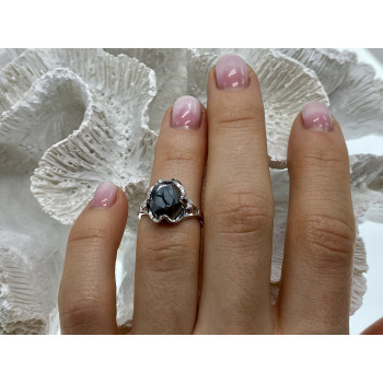 Sky Jewelry Серебряное кольцо с гематитом  Грация