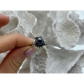 Sky Jewelry Серебряное кольцо с гематитом  Грация