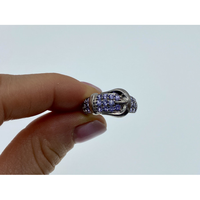 Sky Jewelry Серебряное кольцо с фианитами  Ремень