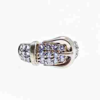 Sky Jewelry Серебряное кольцо с фианитами  Ремень