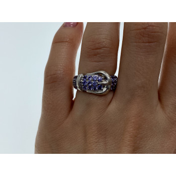 Sky Jewelry Серебряное кольцо с фианитами  Ремень