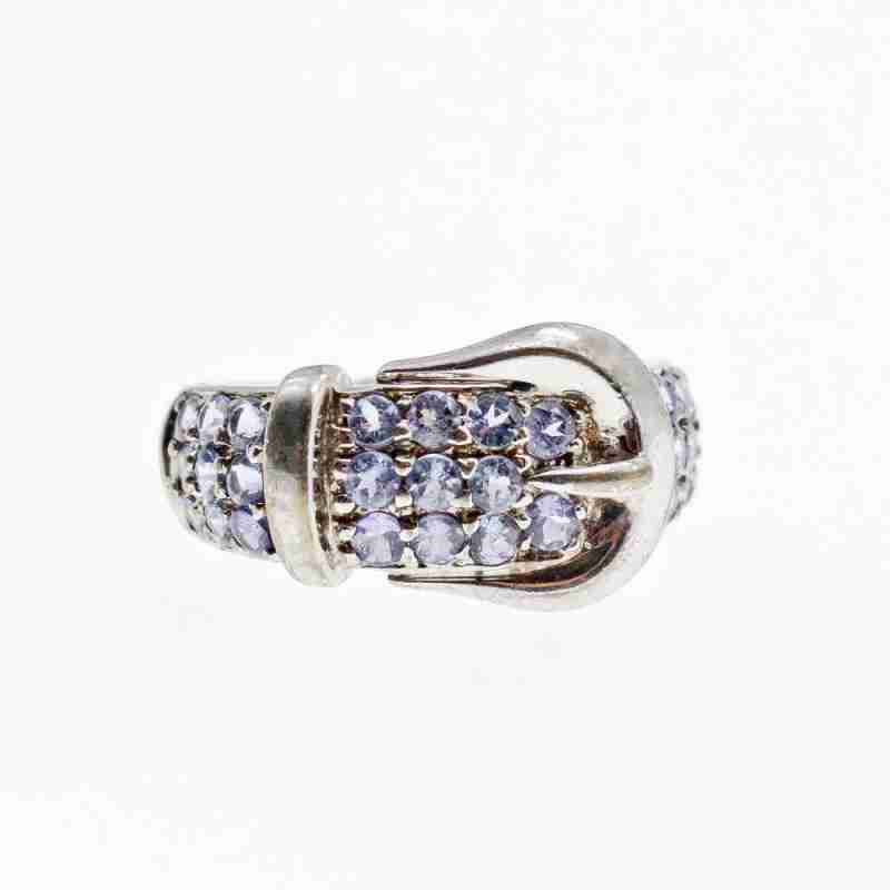 Sky Jewelry Серебряное кольцо с фианитами  Ремень