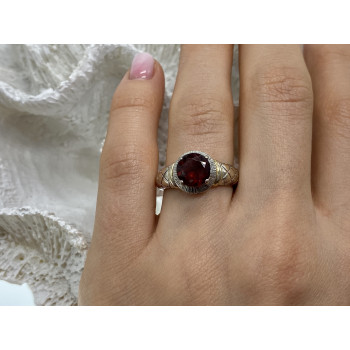 Sky Jewelry Серебряное кольцо с гранатом  Обаяние