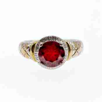 Sky Jewelry Серебряное кольцо с гранатом  Обаяние