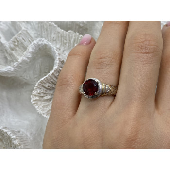 Sky Jewelry Серебряное кольцо с гранатом  Обаяние