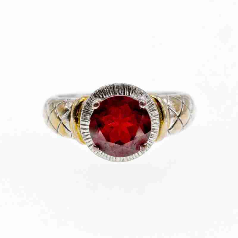 Sky Jewelry Серебряное кольцо с гранатом  Обаяние