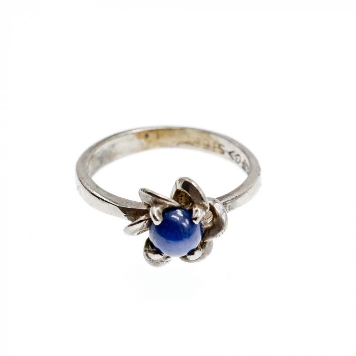 Sky Jewelry Серебряное кольцо со звездчатым сапфиром  Звезда