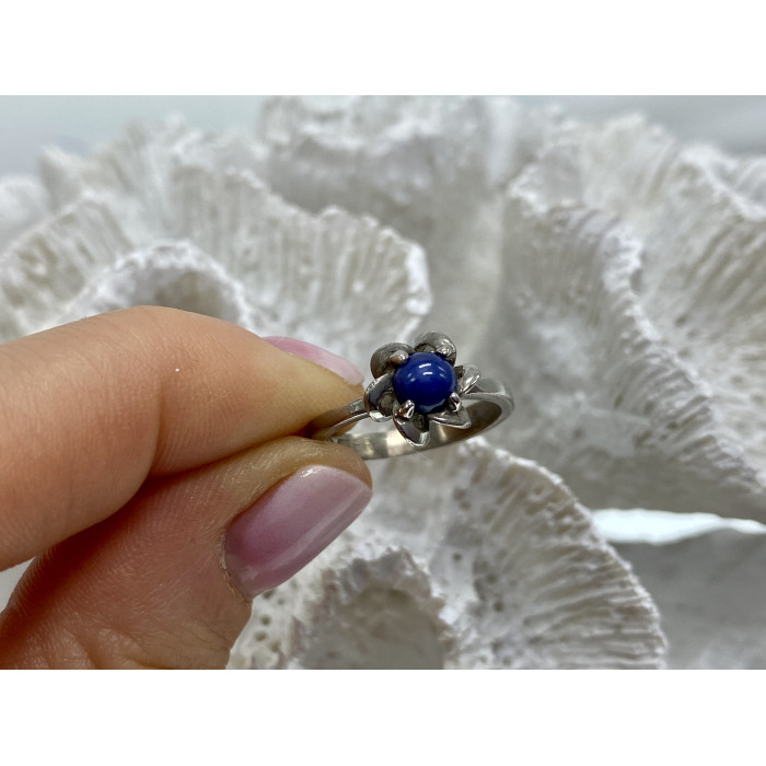 Sky Jewelry Серебряное кольцо со звездчатым сапфиром  Звезда