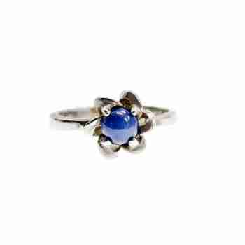 Sky Jewelry Серебряное кольцо со звездчатым сапфиром  Звезда