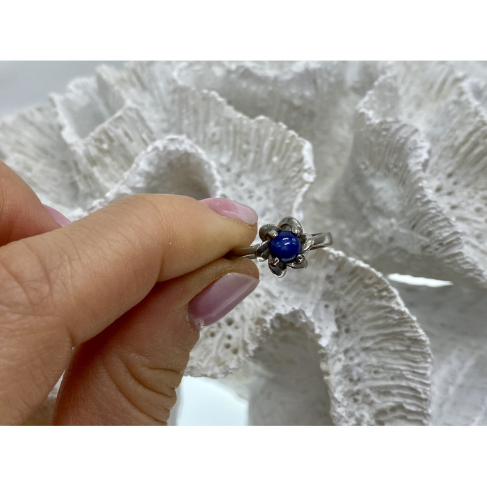 Sky Jewelry Серебряное кольцо со звездчатым сапфиром  Звезда