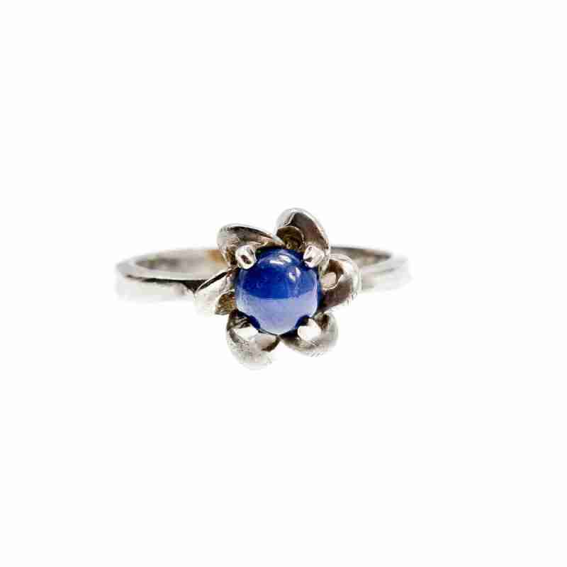 Sky Jewelry Серебряное кольцо со звездчатым сапфиром  Звезда